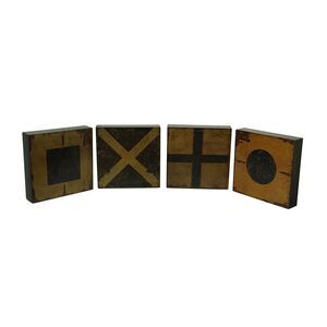 4 Pc. Nautical Flag Markers Decorative Wood Wall Plaque Set